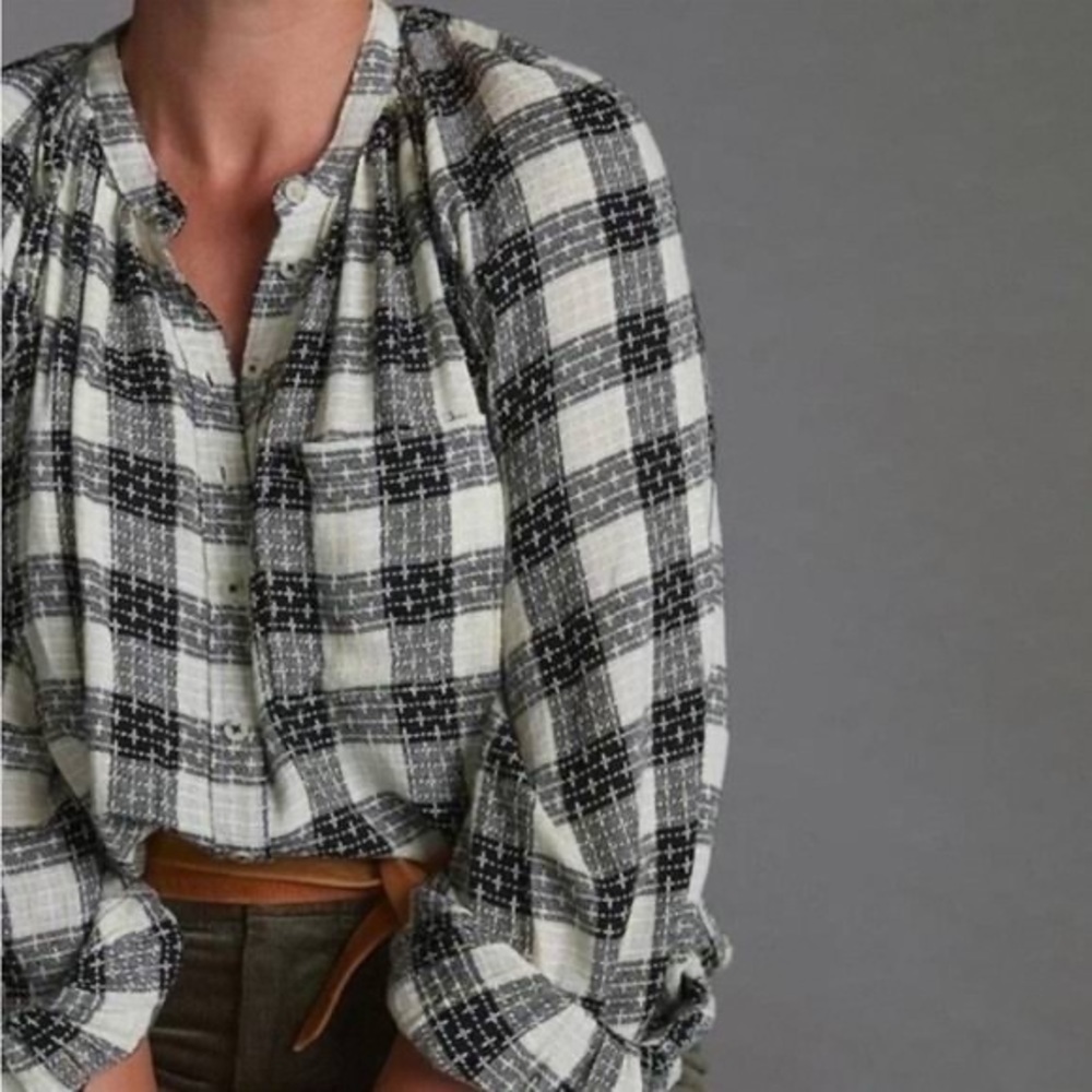 Pilcro Anthropologie Breezy Plaid Shirt - Picture 11 of 12
